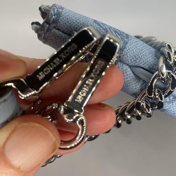 Michael Kors Jet Set Blue 2 In 1 Card Case and Wristlet Clutch MK Signature NWOT - Picture 6 of 7